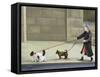 Dog Walker, Ile St. Louis-Caroline Jennings-Framed Stretched Canvas