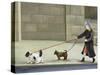 Dog Walker, Ile St. Louis-Caroline Jennings-Stretched Canvas