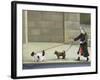 Dog Walker, Ile St. Louis-Caroline Jennings-Framed Giclee Print