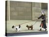 Dog Walker, Ile St. Louis-Caroline Jennings-Stretched Canvas