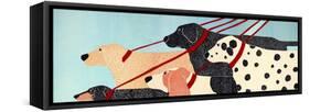 Dog Walker-Stephen Huneck-Framed Stretched Canvas