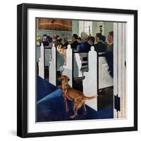 "Dog Walks Down Aisle of Church", March 24, 1956-George Hughes-Framed Giclee Print