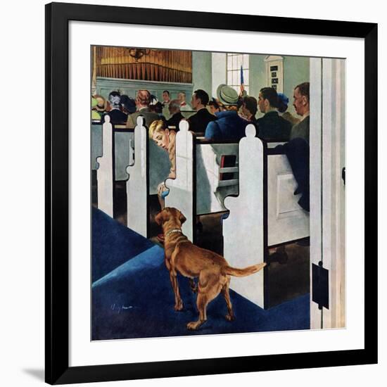 "Dog Walks Down Aisle of Church", March 24, 1956-George Hughes-Framed Giclee Print