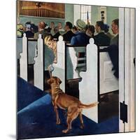 "Dog Walks Down Aisle of Church", March 24, 1956-George Hughes-Mounted Giclee Print