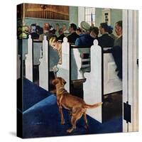 "Dog Walks Down Aisle of Church", March 24, 1956-George Hughes-Stretched Canvas