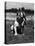 Dog Wearing Helmet on Football Field-Bettmann-Stretched Canvas