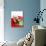 Dog wearing Santa Claus hat next to gifts-null-Photographic Print displayed on a wall