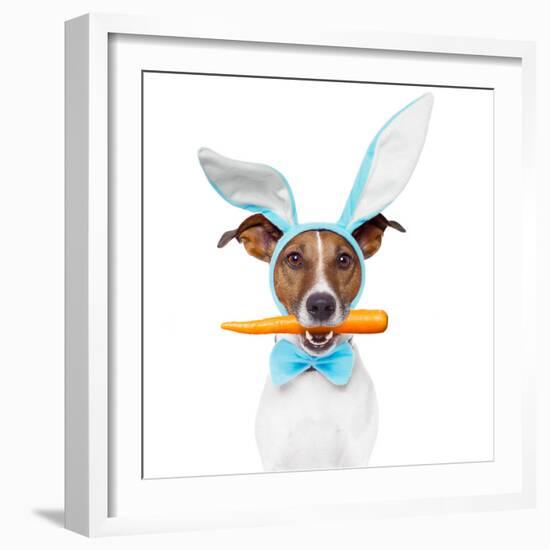 Dog with Bunny Ears and A Carrot-Javier Brosch-Framed Photographic Print