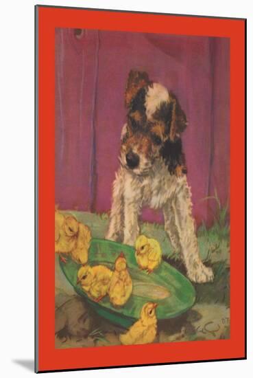 Dog with Chicks-Diana Thorne-Mounted Art Print