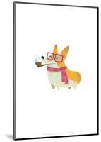 Dog with pipe, scarf and glasses - Hannah Stephey Cartoon Dog Print-Hannah Stephey-Mounted Giclee Print