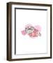 Dog with roses - Hannah Stephey Cartoon Dog Print-Hannah Stephey-Framed Art Print