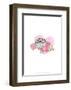 Dog with roses - Hannah Stephey Cartoon Dog Print-Hannah Stephey-Framed Giclee Print