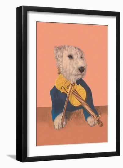 Dog with Violin-null-Framed Art Print