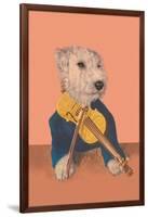 Dog with Violin-null-Framed Art Print