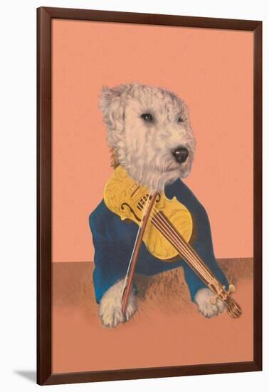 Dog with Violin-null-Framed Art Print