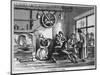 Dog Works a Kitchen Turnspit Above a Fire-null-Mounted Art Print