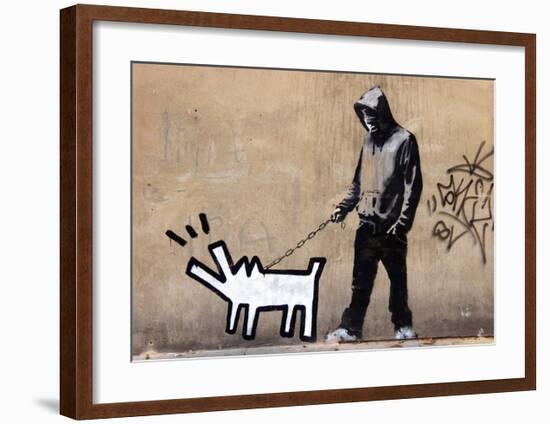 Dog-Banksy-Framed Giclee Print