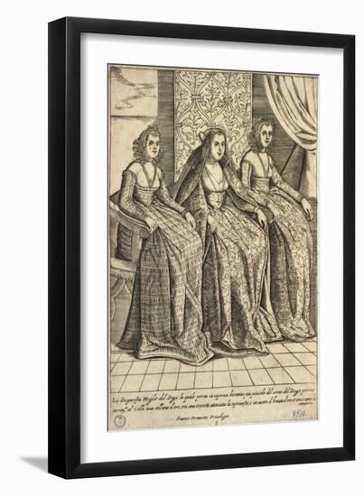 Dogaressa's Dress, Taken from Outfits of Venicen Men and Women-Giacomo Franco-Framed Giclee Print