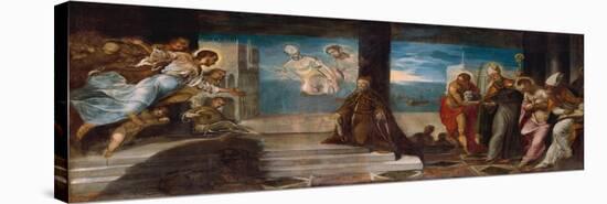 Doge Alvise Mocenigo presented to the Redeemer, c.1577-Jacopo Robusti Tintoretto-Stretched Canvas