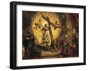 Doge Antonio Grimani Kneeling before Faith and St Mark-Titian (Tiziano Vecelli)-Framed Giclee Print