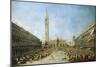 Doge of Venice Brought by Gondoliers to St Mark's Square after Election, Circa 1770-Francesco Guardi-Mounted Giclee Print