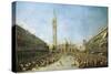 Doge of Venice Brought by Gondoliers to St Mark's Square after Election, Circa 1770-Francesco Guardi-Stretched Canvas