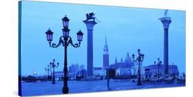 Doge's Palace and Piazzetta against San Giorgio Maggiore in early morning light, Venice, UNESCO Wor-Hans-Peter Merten-Stretched Canvas