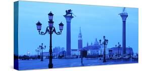 Doge's Palace and Piazzetta against San Giorgio Maggiore in early morning light, Venice, UNESCO Wor-Hans-Peter Merten-Stretched Canvas