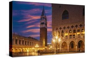 Doges Palace and Campanile after Sunset, Venice, UNESCO World Heritage Site, Veneto, Italy, Europe-Angelo Cavalli-Stretched Canvas