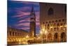 Doges Palace and Campanile after Sunset, Venice, UNESCO World Heritage Site, Veneto, Italy, Europe-Angelo Cavalli-Mounted Photographic Print