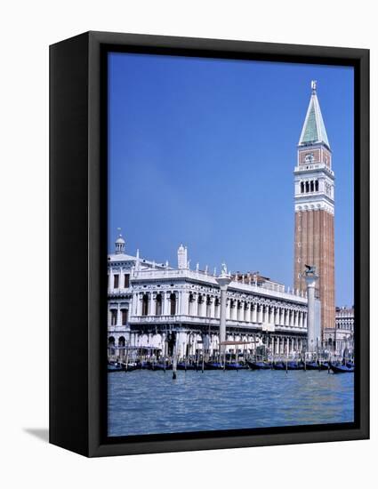 Doges Palace and the Campanile, St. Marks Square, Venice, Unesco World Heritage Site, Veneto, Italy-Guy Thouvenin-Framed Stretched Canvas