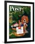 "Doggy Basket," Saturday Evening Post Cover, December 19, 1942-Charles Kaiser-Framed Giclee Print