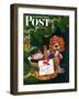 "Doggy Basket," Saturday Evening Post Cover, December 19, 1942-Charles Kaiser-Framed Giclee Print