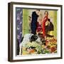 "Doggy Buffet", January 5, 1957-Richard Sargent-Framed Premium Giclee Print