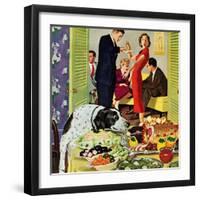 "Doggy Buffet", January 5, 1957-Richard Sargent-Framed Premium Giclee Print