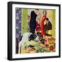 "Doggy Buffet", January 5, 1957-Richard Sargent-Framed Giclee Print