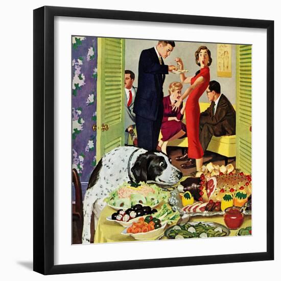 "Doggy Buffet", January 5, 1957-Richard Sargent-Framed Giclee Print