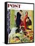 "Doggy Buffet" Saturday Evening Post Cover, January 5, 1957-Richard Sargent-Framed Stretched Canvas