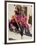 Dogon Country, Tereli, A Masked Dancer Leaps High in the Air at the Dogon Village of Tereli, Mali-Nigel Pavitt-Framed Photographic Print