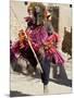 Dogon Country, Tereli, A Masked Dancer Leaps High in the Air at the Dogon Village of Tereli, Mali-Nigel Pavitt-Mounted Photographic Print