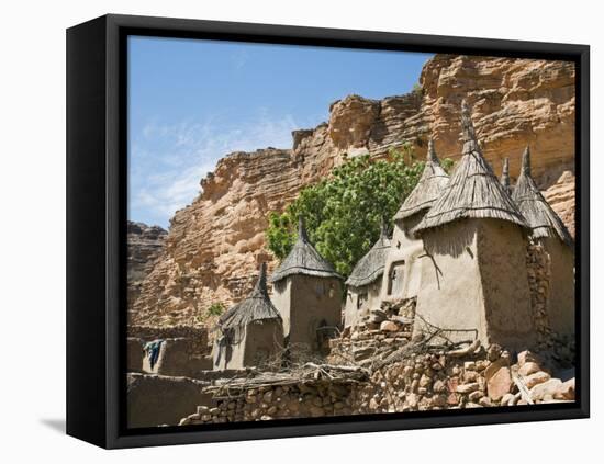 Dogon Country, Tereli, Granaries at Tereli - a Typical Dogon Village at the Base of the Bandiagara -Nigel Pavitt-Framed Stretched Canvas