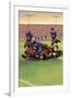 Dogpile Football Scene-Lantern Press-Framed Art Print