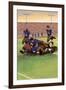 Dogpile Football Scene-Lantern Press-Framed Art Print