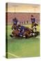 Dogpile Football Scene-Lantern Press-Stretched Canvas