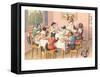 Dogs and Cats at Supper-null-Framed Stretched Canvas