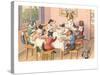 Dogs and Cats at Supper-null-Stretched Canvas