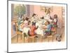 Dogs and Cats at Supper-null-Mounted Art Print