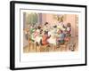 Dogs and Cats at Supper-null-Framed Art Print