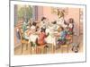 Dogs and Cats at Supper-null-Mounted Art Print