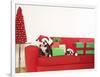 Dogs and Christmas gifts on sofa-null-Framed Photographic Print